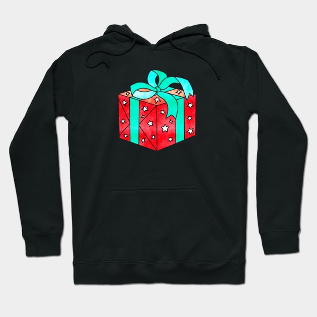 Christmas Present Hoodie by Kelly Louise Art